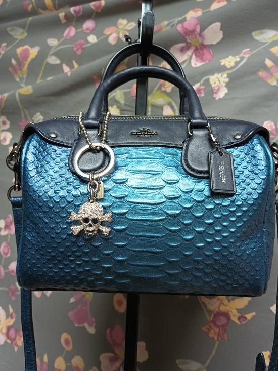 Coach Handbags - RARE Vintage Coach Crystal Pave Skull Crossbones Keychain Or Bag Charm 92413